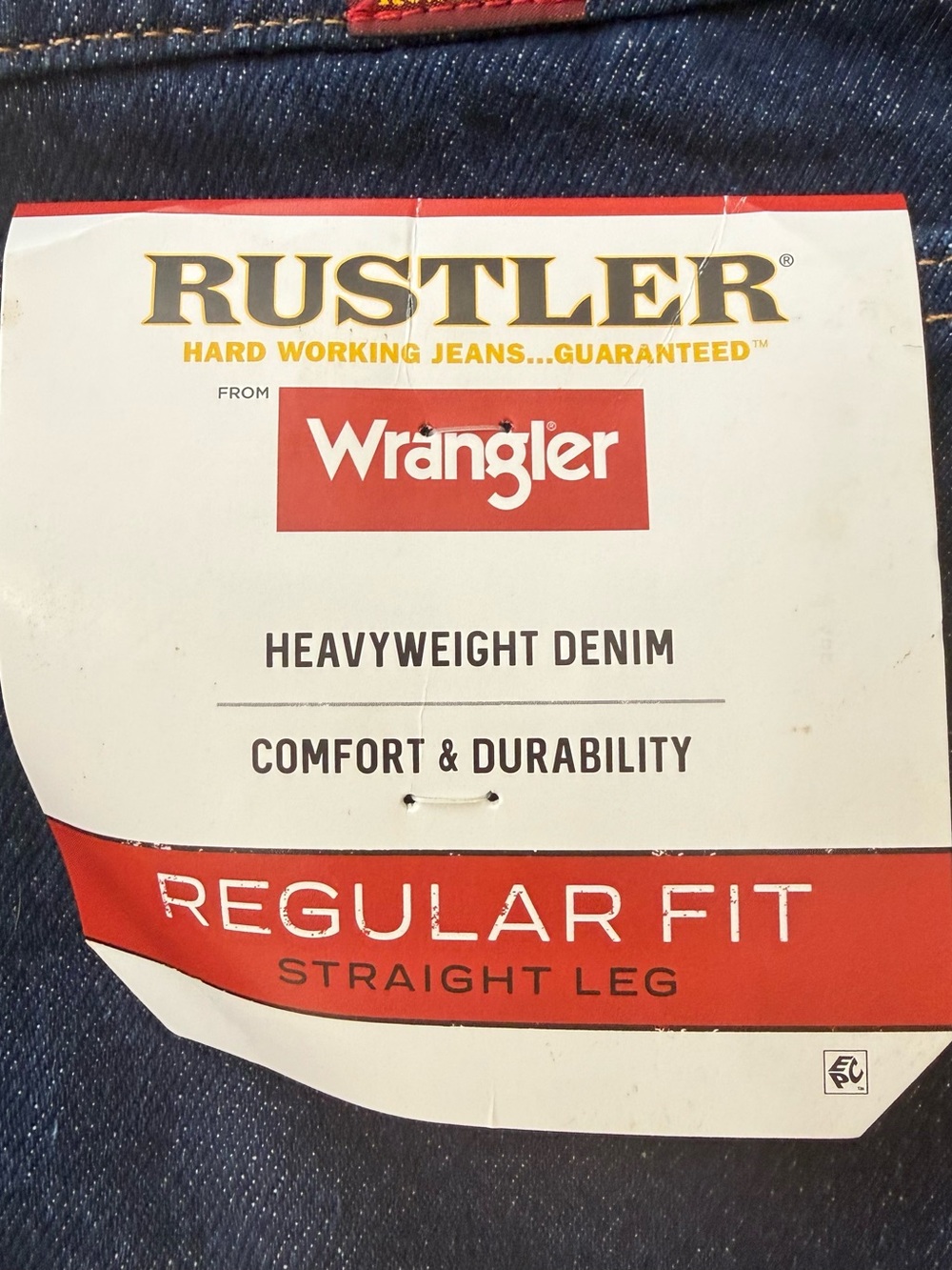 NWT Wrangler Men's Rustler Dark Blue Relaxed Fit Jeans 34x29 - Picture 2 of 4